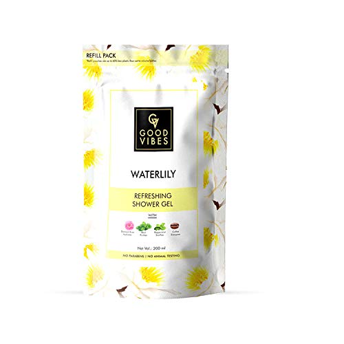 Good Vibes Refreshing Shower Gel Combo - Waterlily (200 ml bottle + 200 ml Pouch)