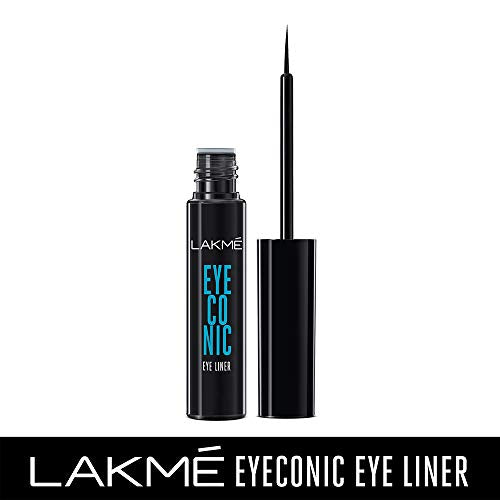 Lakmé Eyeconic Liquid Eye Liner, Black, Long Lasting Matte Waterproof Liner - Smudge Proof, Transfer Proof Eye Makeup for 24 hrs, 4.5 ml
