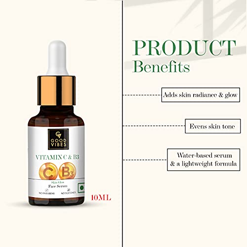 Good Vibes Skincare Combo For Bright Skin (Vitamin C & B3 Serum 10 ml, Rice Brightening Toner 120 ml, Lemon Brightening Sheet Mask 20 ml)
