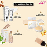 Iba Primer + Foundation + Compact Combo, Natural Beige, 30 millilitre l Long Lasting, Full Coverage Base Makeup l Vegan & Cruelty Free