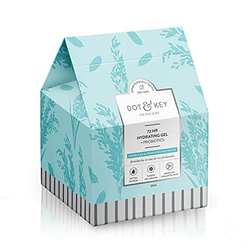 Dot & Key 72 HR HYDRATING GEL + PROBIOTICS 25 ml, with Hyaluronic Acid, Kombucha & Rice Water, Oil-Free, Non Comedogenic, Lightweight gel moisturizer, for all skin types