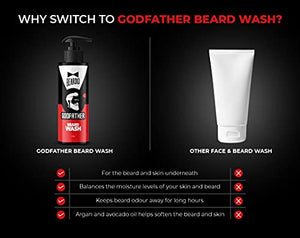 Beardo Godfather Beard Wash for men, 100 ml | Refreshing Fragrance | Active cleansing | Purifies and cleanses skin and beard