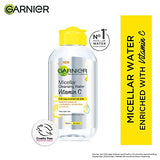 Garnier Micellar Water With Vitamin C, 125ml | Garnier Micellar Cleansing Water | One Swipe Makeup Remover | For Dull and Sensitive Skin | Removes Makeup + Brightens Skin