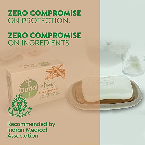 Dettol Sandal Bathing Soap Bar with Naturally Derived Ingredients, (Buy 3 Get 1 Free - 75g each), Combo Offer on Bath Soap