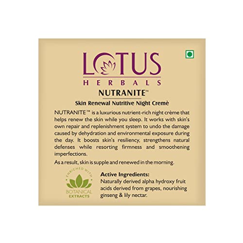Lotus Herbal Nutranite Skin Renewal Nutritive Night Cream | 50g