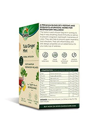 Zandu Tulsi Ginger Mint Herbal Infusion, a Herbal Tea Enriched with Ayurvedic Ingredients (Pack of 25 Tea Bags X 2)