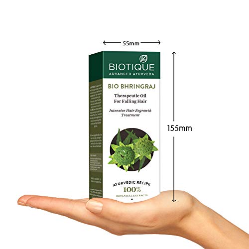 Biotique Bio Bhringraj Therapeutic Hair Oil for Falling Hair Intensive Hair Regrowth Treatment, 100ml