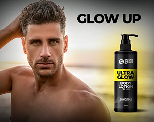 Beardo Ultraglow Body Lotion for Men | Intense Hydration | Absorbs Instantly | Heals & Repairs Skin | 250 ml