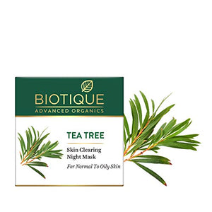 Biotique Tea Tree Skin Clearing Night Mask for Normal to Oily Skin, 50g