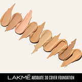 Lakmé Absolute 3D Cover Foundation, Warm Crème, 15 ml