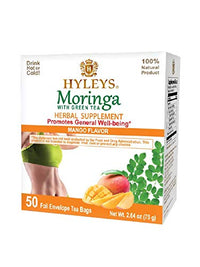 Hyleys Tea Moringa Oleifera with Mango Flavor - 50 Tea Bags (Miracle Tree Tea)