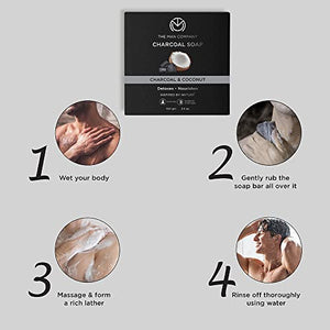 The Man Company Charcoal Soap with Coconut | Detoxes & Nourishes | Infused With Charcoal & Coconut | Toxin-free | Suitable For All Skin Types | Prevents Dryness | Removes Dead Skin - 100gm*2