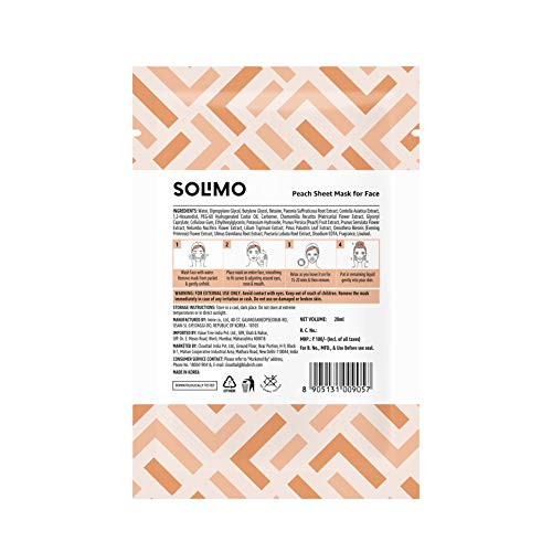 Solimo Face Sheet Mask, Peach