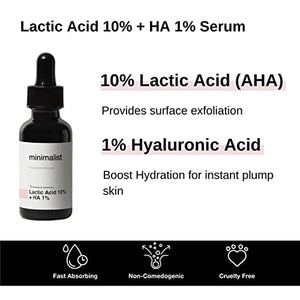 Minimalist De Tan Kit For Men & Women | Lactic Acid (AHA) Exfoliating Serum & Rosehip Oil + Vitamin C Glow Serum Combo