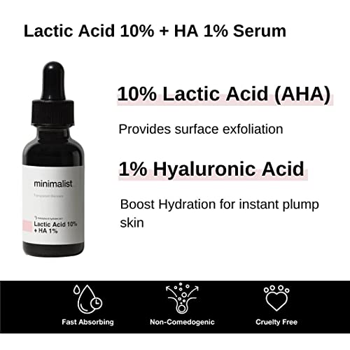 Minimalist De Tan Kit For Men & Women | Lactic Acid (AHA) Exfoliating Serum & Rosehip Oil + Vitamin C Glow Serum Combo
