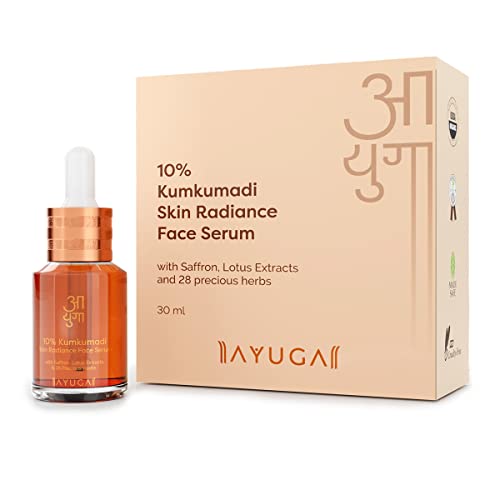 Ayuga 10% Kumkumadi Skin Radiance Face Serum with Saffron & Lotus Extracts for Radiant & Glowing Skin - 30 ml