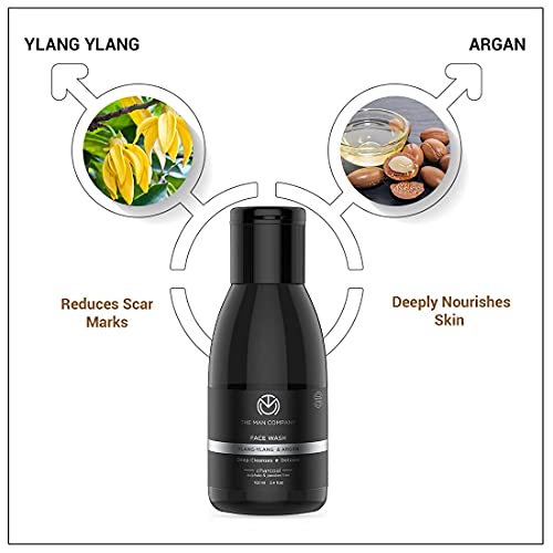 The Man Company Charcoal Face Wash (Buy 1 Get 1 Free) | Ylang Ylang & Argan Oils | Anti Pollution, Acne Oil Control | Deep Cleansing | Blackheads Removal | All Skin Types