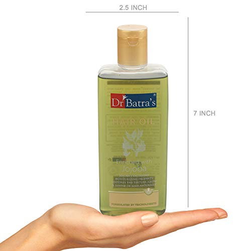 Dr Batra's  Hair Oil Enriched With Jojoba Extracts | Prevents Tangles, Dryness And Even Split Ends | Formulated By Trichologists | Jojoba Hair Oil 200 ml (Pack of 2)