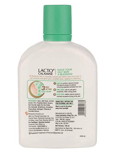 Lacto Calamine - 120 ml (Combination To Normal Skin, Pack of 2)