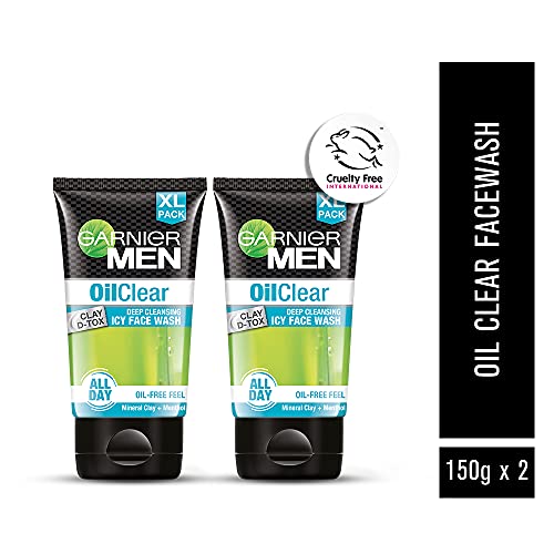 Garnier Oil Clear Facewash - Oil Control Deep Cleansing Facewash For Men, 150gm (Pack of 2)