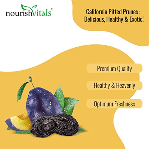 NourishVitals California Pitted Prunes, Healthy Snack | Natural | No Added Preservatives, Delicious, Healthy & Exotic, 200 g