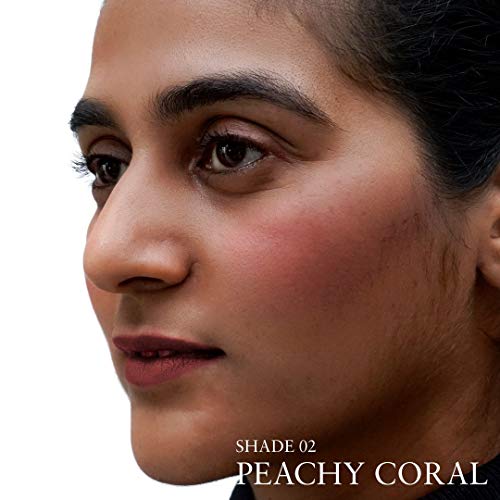 Just Herbs Ayurvedic, Natural Lip & Cheek Tint, Blush For Women - Sls, Chemical & Paraben Free - 02 Peachy Coral (Creamy Matte)