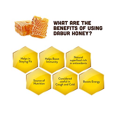 Dabur Honey :100% Pure World's  No.1 Honey Brand with No Sugar Adulteration , Squeezy Pack - 400g (Buy 1 Get 1 Free)
