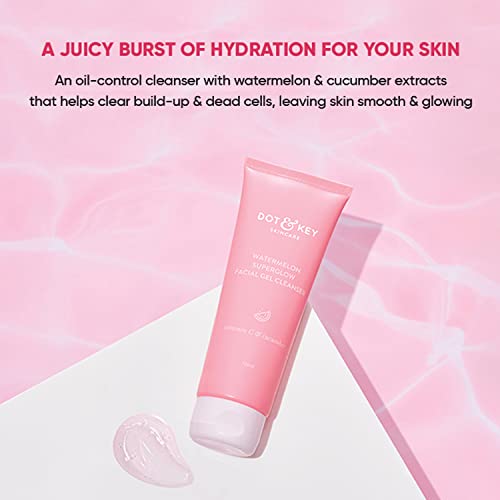 Dot & Key Watermelon SuperGlow Facial Gel Cleanser | oil control face wash for normal to oily skin | brightens skin | 120ml