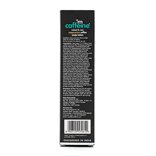 mCaffeine Anti-Dandruff Cappuccino Coffee Scalp Lotion | Reduces Itchiness & Flakiness with Natural AHA and Almond Milk |SLS and Paraben Free | For All Hair Types | 100ml