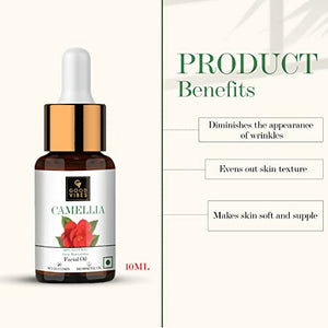 Good Vibes 100% Natural Camellia Deep Moisturizing Facial Oil, 10 ml | Lightweight Nourishing Hydrating Formula For All Skin Types | Soft Glowing Skin Naturally | No Parabens & Sulphates