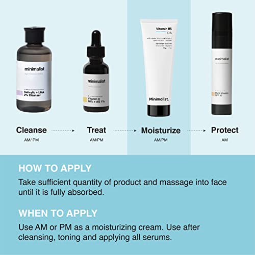 Minimalist Vitamin B5 10% Oil Free Fast Absorbing Lightweight Face Moisturizer Gel For Oily & Acne Prone Skin