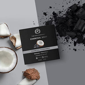 The Man Company Charcoal Soap with Coconut | Detoxes & Nourishes | Infused With Charcoal & Coconut | Toxin-free | Suitable For All Skin Types | Prevents Dryness | Removes Dead Skin - 100gm*2