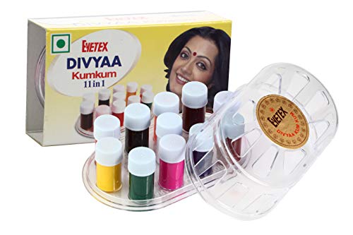 Eyetex Divyaa Kum Kum 11 in 1 (Matte) (Multicolour) (Skin friendly liquid bindi), 17g