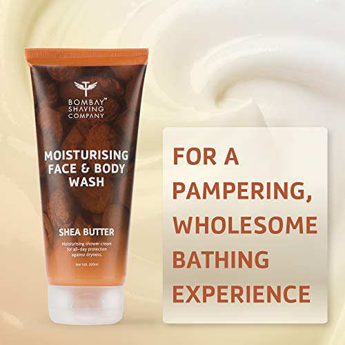 Bombay Shaving Company Moisturising Face & Body Wash with gentle, rich and healing Shea Butter for Dry Skin - 200 ml