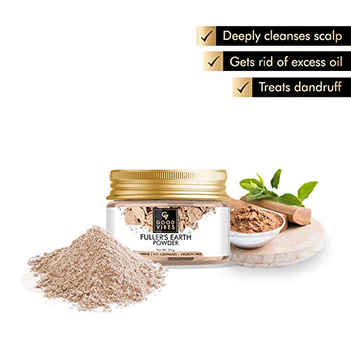 Good Vibes Face Pack Combo of 3 - Fuller's  Earth, Light Kaolin, Rose Clay - 30 g each - Deep Cleanse and Detoxifier for Hair and Skin - Cruelty Free