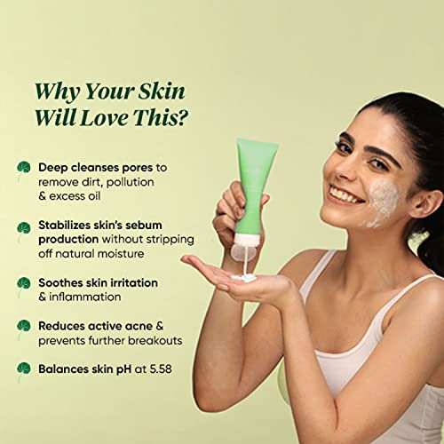 Dot & Key Cica Calming Blemish Clearing Face Wash | Non- Comedogenic, Sulphate & Paraben Free Face Cleanser for Acne & Pimples | With Cica, Green Tea & 1% Salicylic Acid for Acne Prone Skin | 120ml