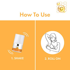 Good Vibes Vitamin C Glow Deodorant Roll On, 50 ml | Fresh & Bright Underarms Naturally With Orange & Kakadu Plum | Controls Sweat & Odour | No Parabens, Sulphates, Silicones, Pthalate & Alcohol