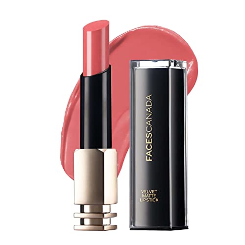 Faces Canada Velvet Matte Lipstick, Smooth one stroke intense color, Soft Matte finish, Enriched with Vitamin E, Hydrated lips all day, Pink Lip Color, Coton Candy Pink, 3.5 gm