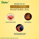 DABUR Cold Pressed Mustard Oil -1L : Healthy Cooking Oil with the Goodness of Omega 3 & 6
