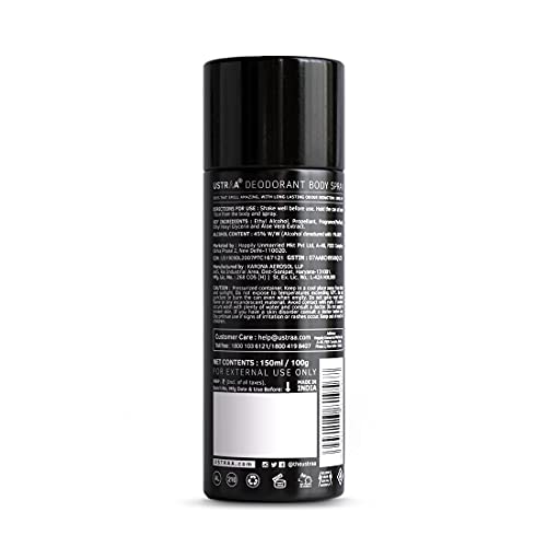 Ustraa Deodorant For Men, Black, 150Ml