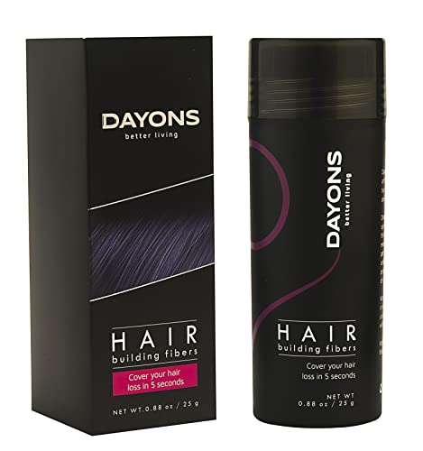 Dayons Hair Fiber 25gm Black, Hair Volume Powder & Building Fiber , Instant Volume for Thin Hair, Fiber Hair Powder for Men and Women