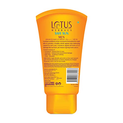 Lotus Safe Sun Men Sunscreen SPF 30 PA+++, 100g