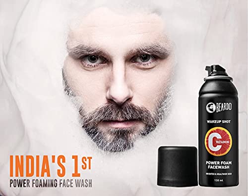 Beardo Vitamin C Power Foam Facewash 130 ml |Cleanses & refreshes | Reduce blemishes & fine lines