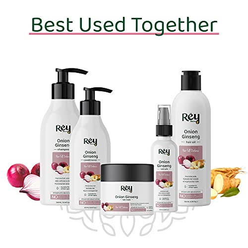 Rey Naturals Onion Ginseng Hair Mask for Hair fall Defense | With Natural Actives | Paraben and Sulphate Free | For Frizz-free Hair with Extra Shine | 200 GM
