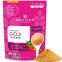 Navitas Organics Bag, 12 Servings  Organic, Non-GMO, Sun-Dried, Sulfite-Free, Goji Powder, 4 Ounce (Pack of 1)