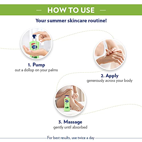 Vaseline Intensive Care Aloe Fresh Hydrating Body Lotion 400 ml, Daily Moisturizer for Dry Skin, Gives Non-Greasy, Glowing Skin - For Men & Women
