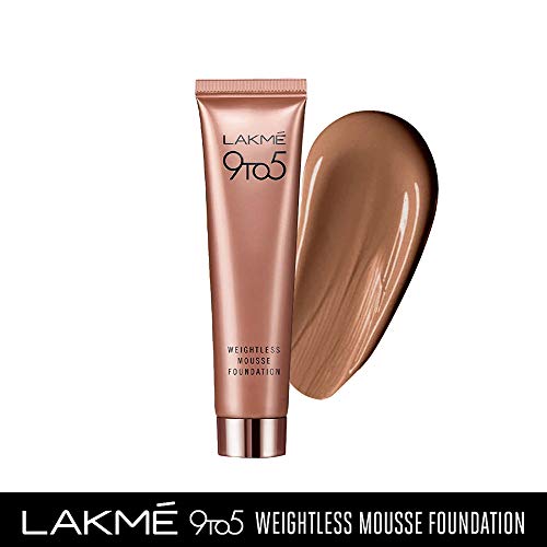 Lakmé 9to5 Weightless Mousse Foundation, Warm Mocha, 25 g