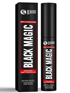Beardo Black Magic Precision Grey Concealer | Temporary Hair Color | Natural Black |Covers grey hair instantly | Color Grey hair | With applicator, 5 ml