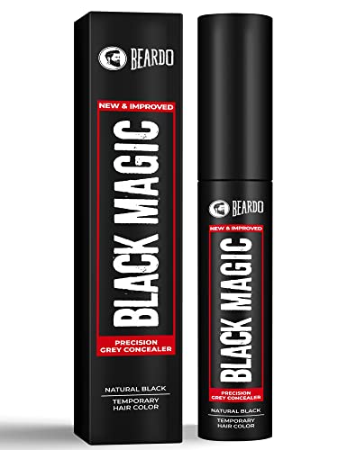 Beardo Black Magic Precision Grey Concealer | Temporary Hair Color | Natural Black |Covers grey hair instantly | Color Grey hair | With applicator, 5 ml
