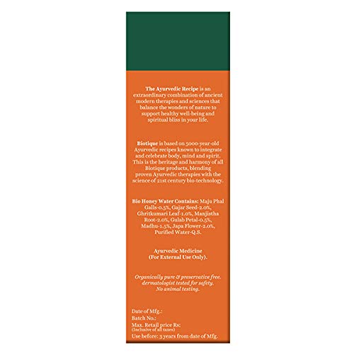 Biotique Honey Water Pore Tightening Brightening Toner With Himalayan Waters, 120ml